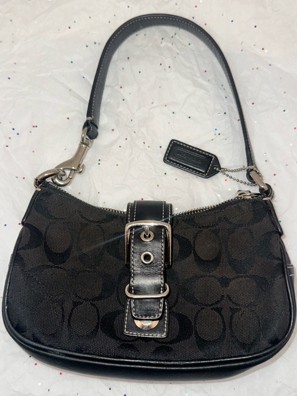 Vintage Y2K Coach 6362 Black Signature Mini Hobo Bag with Matching Wallet - Picture 2 of 9
